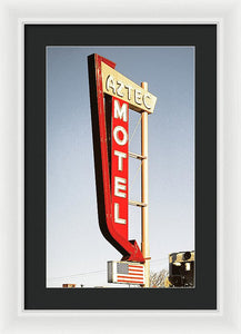 Vintage Motel Sign - Aztec - Framed Print