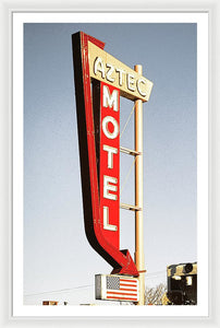 Vintage Motel Sign - Aztec - Framed Print