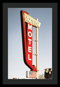 Vintage Motel Sign - Aztec - Framed Print