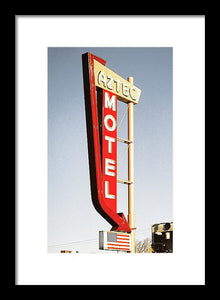 Vintage Motel Sign - Aztec - Framed Print