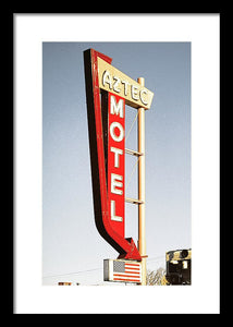 Vintage Motel Sign - Aztec - Framed Print