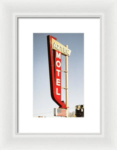 Vintage Motel Sign - Aztec - Framed Print