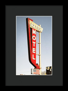 Vintage Motel Sign - Aztec - Framed Print