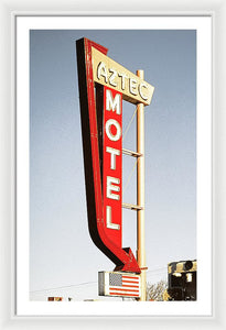 Vintage Motel Sign - Aztec - Framed Print