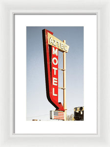 Vintage Motel Sign - Aztec - Framed Print