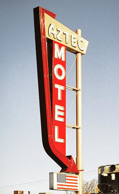 Vintage Motel Sign - Aztec - Art Print