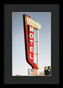 Vintage Motel Sign - Aztec - Framed Print