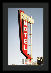 Vintage Motel Sign - Aztec - Framed Print