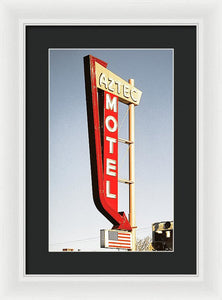 Vintage Motel Sign - Aztec - Framed Print