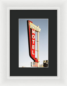 Vintage Motel Sign - Aztec - Framed Print