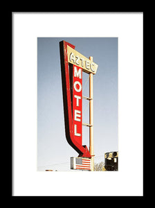 Vintage Motel Sign - Aztec - Framed Print