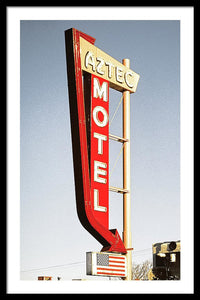 Vintage Motel Sign - Aztec - Framed Print