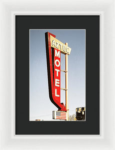 Vintage Motel Sign - Aztec - Framed Print