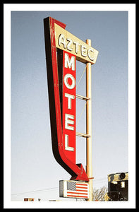 Vintage Motel Sign - Aztec - Framed Print