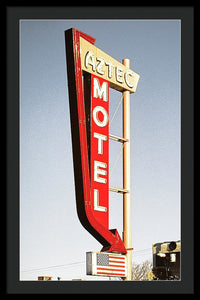 Vintage Motel Sign - Aztec - Framed Print