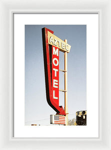 Vintage Motel Sign - Aztec - Framed Print