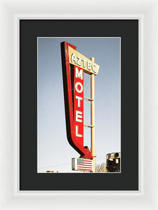 Vintage Motel Sign - Aztec - Framed Print