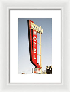 Vintage Motel Sign - Aztec - Framed Print