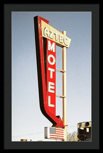 Vintage Motel Sign - Aztec - Framed Print