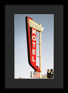 Vintage Motel Sign - Aztec - Framed Print