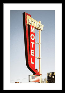 Vintage Motel Sign - Aztec - Framed Print