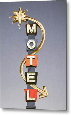 Vintage Motel Sign  - Metal Print