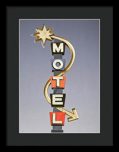 Vintage Motel Sign  - Framed Print