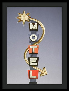 Vintage Motel Sign  - Framed Print