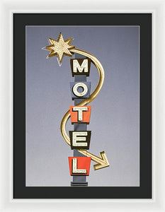 Vintage Motel Sign  - Framed Print