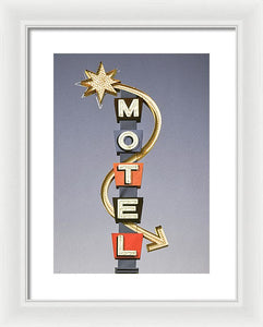 Vintage Motel Sign  - Framed Print