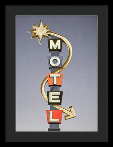 Vintage Motel Sign  - Framed Print