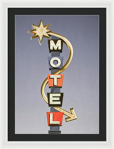 Vintage Motel Sign  - Framed Print