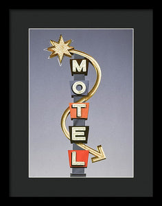 Vintage Motel Sign  - Framed Print