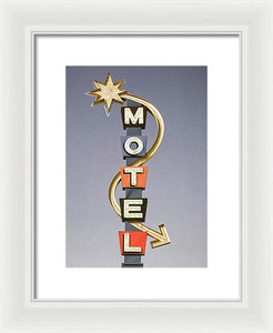 Vintage Motel Sign  - Framed Print