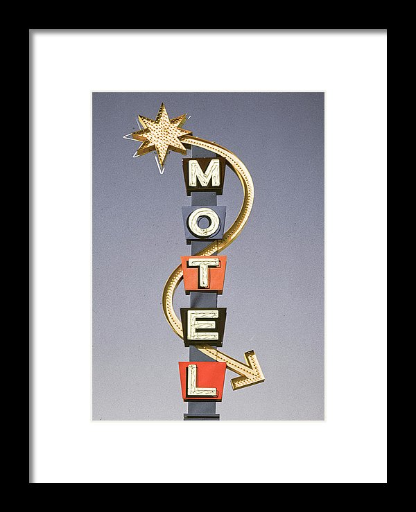 Vintage Motel Sign  - Framed Print