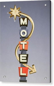 Vintage Motel Sign  - Acrylic Print