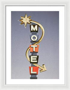 Vintage Motel Sign  - Framed Print