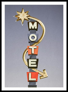 Vintage Motel Sign  - Framed Print