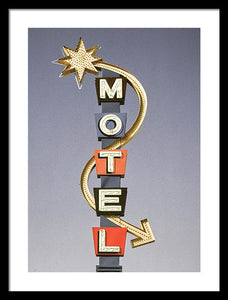 Vintage Motel Sign  - Framed Print