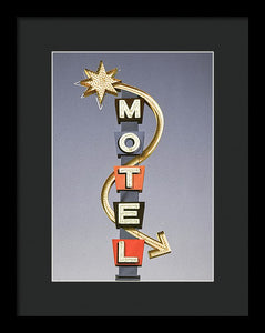 Vintage Motel Sign  - Framed Print