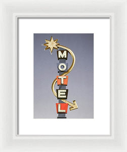 Vintage Motel Sign  - Framed Print