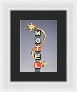 Vintage Motel Sign  - Framed Print