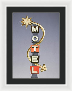 Vintage Motel Sign  - Framed Print