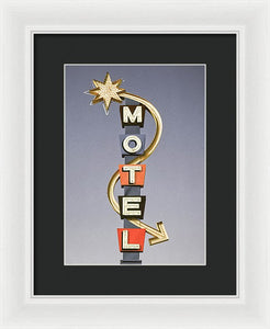 Vintage Motel Sign  - Framed Print