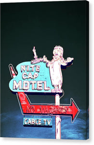 Vintage Motel Sign - Nite Cap - Canvas Print