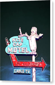 Vintage Motel Sign - Nite Cap - Canvas Print