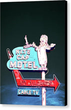 Load image into Gallery viewer, Vintage Motel Sign - Nite Cap - Canvas Print