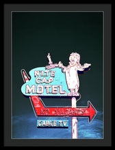 Load image into Gallery viewer, Vintage Motel Sign - Nite Cap - Framed Print