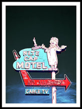 Load image into Gallery viewer, Vintage Motel Sign - Nite Cap - Framed Print