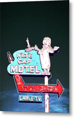 Vintage Motel Sign - Nite Cap - Metal Print